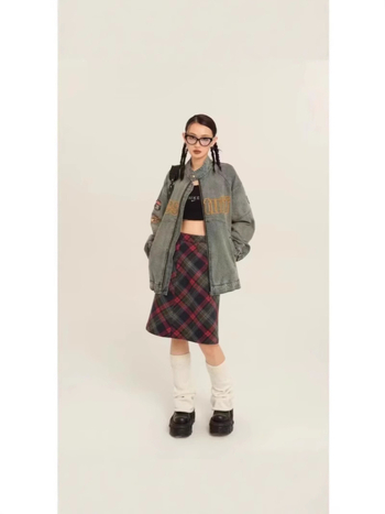 Muško džins jakna, urbani gradski stil, s printom, s širokim krojem, proljeće-jesen