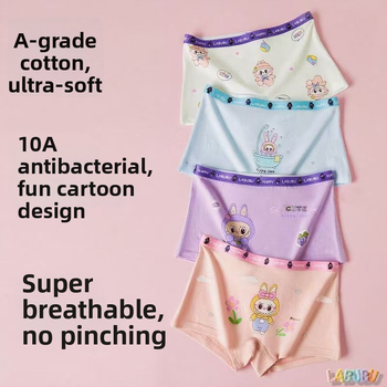 4gab bērnu apakšveļa no kokvilnas 95%, Drošības klase A, meitenēm, preces kods 3008