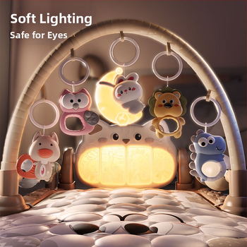 Kūdikių aktyviosios gimnastikos rėmas su nuimamomis pakabinimo dalimis, šviesos muzika ir projekcija — plastikinė žaislas kūdikiams 0–3 m