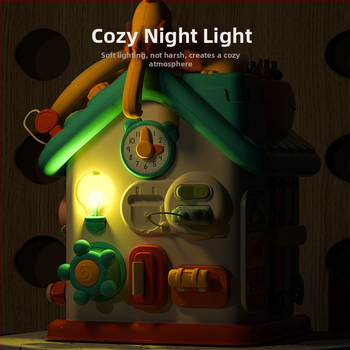 Montessori šešiakampė užimto namą — daugiafunkcinis ankstyvojo ugdymo žaislas kūdikiams, plastikas, 0–2 metai, Guangdong kilmė, 3C elektrinis žaislas iki 14 metų, prekės kodas XJBB