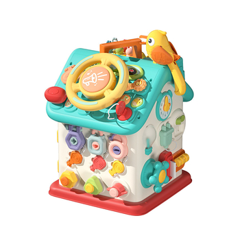 Montessori šešiakampė užimto namą — daugiafunkcinis ankstyvojo ugdymo žaislas kūdikiams, plastikas, 0–2 metai, Guangdong kilmė, 3C elektrinis žaislas iki 14 metų, prekės kodas XJBB