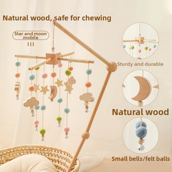 Puidust voodi-kell beebidele 0–3 aastat, Asahi bränd, rahustav mänguasi