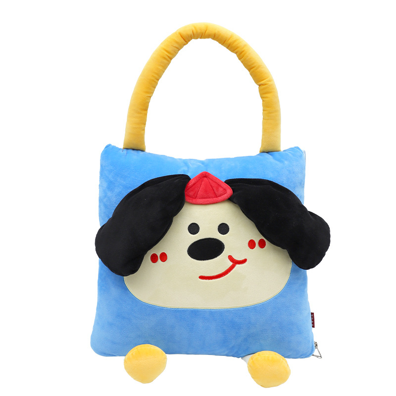 Auto jastučnica-odjeđa s crtanim psom, izšivana površina, super mekani kratki pliš, PP pamuk, karikatura uzorak, prilagođavanje dostupno