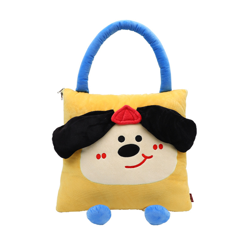 Auto jastučnica-odjeđa s crtanim psom, izšivana površina, super mekani kratki pliš, PP pamuk, karikatura uzorak, prilagođavanje dostupno