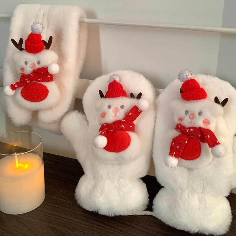 Sniego senelio pūkinių pirštinių ir šaliko komplektas - vilnos mišinys, unisex, suaugusiems, žiema