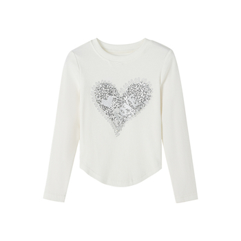 Tüdrukutele pikkade varrukatega T-särk, Korea stiil, puuvilla segust materjal, ümmargune kaelus, niiskust juhtiv kangas