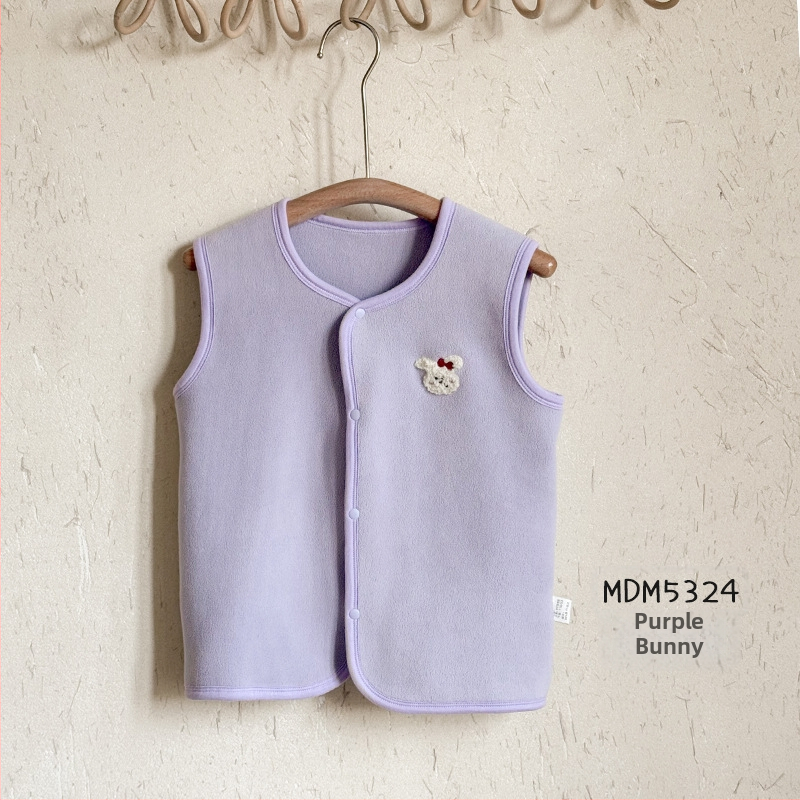 Laste vest – Korea stiilis kardigan, karikatuuri peamotiiv, paks Coral Fleece polüestri voodriga, 3–8 aastat, sügis-talv, kapuutsita, ühe rea nööpidega