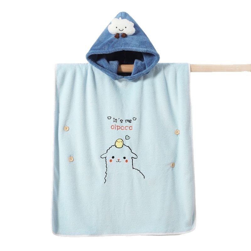 Bērnu kapuces vannas dvielis ar karikatūru dizainu, korāla fleece materiāls, 260 g, logotipa drukāšana pieejama