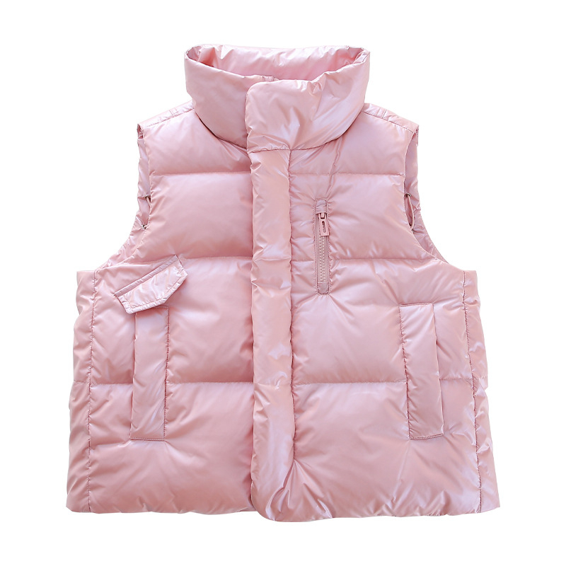 Lányoknak szóló kacsa tollal töltött mellény, koreai stílus, ujjatlan, középméretű, laza szabás