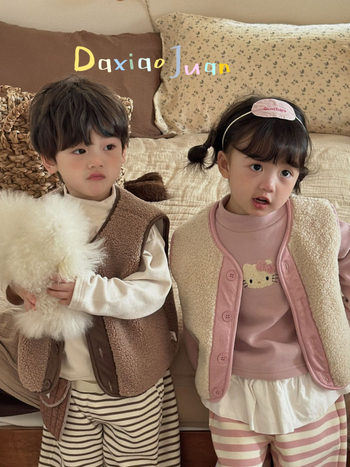 Laste vest, Korea stiil, vanuserühm 1–3 aastat, sügis-talv, 100% polüester.