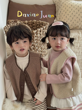 Laste vest, Korea stiil, vanuserühm 1–3 aastat, sügis-talv, 100% polüester.