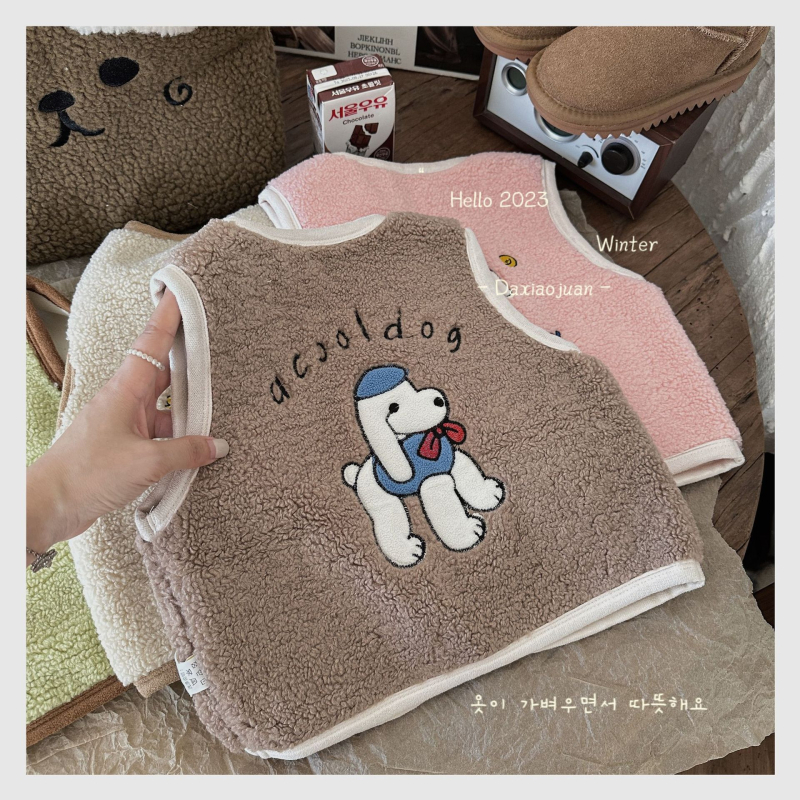 Laste vest, Korea stiil, vanuserühm 1–3 aastat, sügis-talv, 100% polüester.