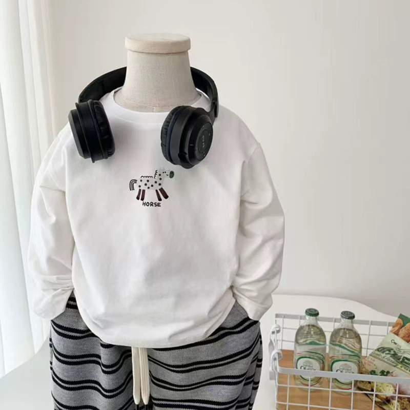 Dječja majica s dugim rukavima od pamuka, unisex, 98% pamuk, karikatura dezen, okrugli izrez