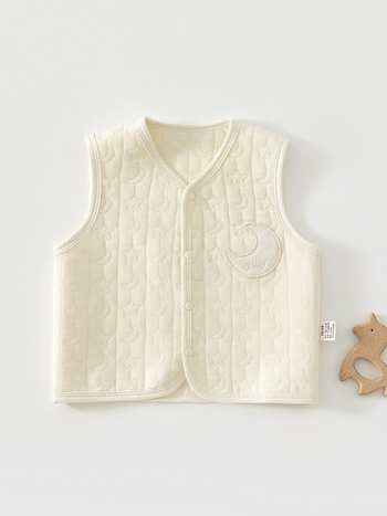 Lastel kvilīt vest 100% puuvillast, polüestervooder ja täidis, unisex, nööpidega ühel real, kevadeks, sügiseks ja talveks