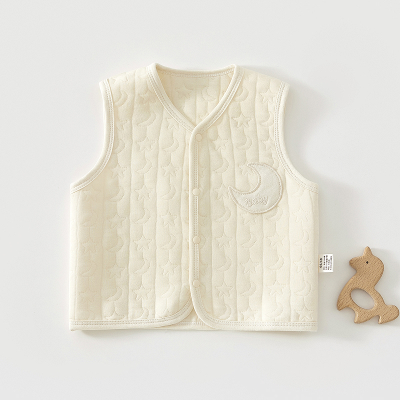 Lastel kvilīt vest 100% puuvillast, polüestervooder ja täidis, unisex, nööpidega ühel real, kevadeks, sügiseks ja talveks