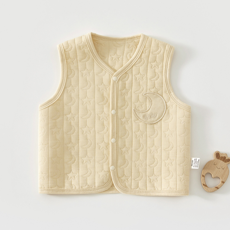 Lastel kvilīt vest 100% puuvillast, polüestervooder ja täidis, unisex, nööpidega ühel real, kevadeks, sügiseks ja talveks