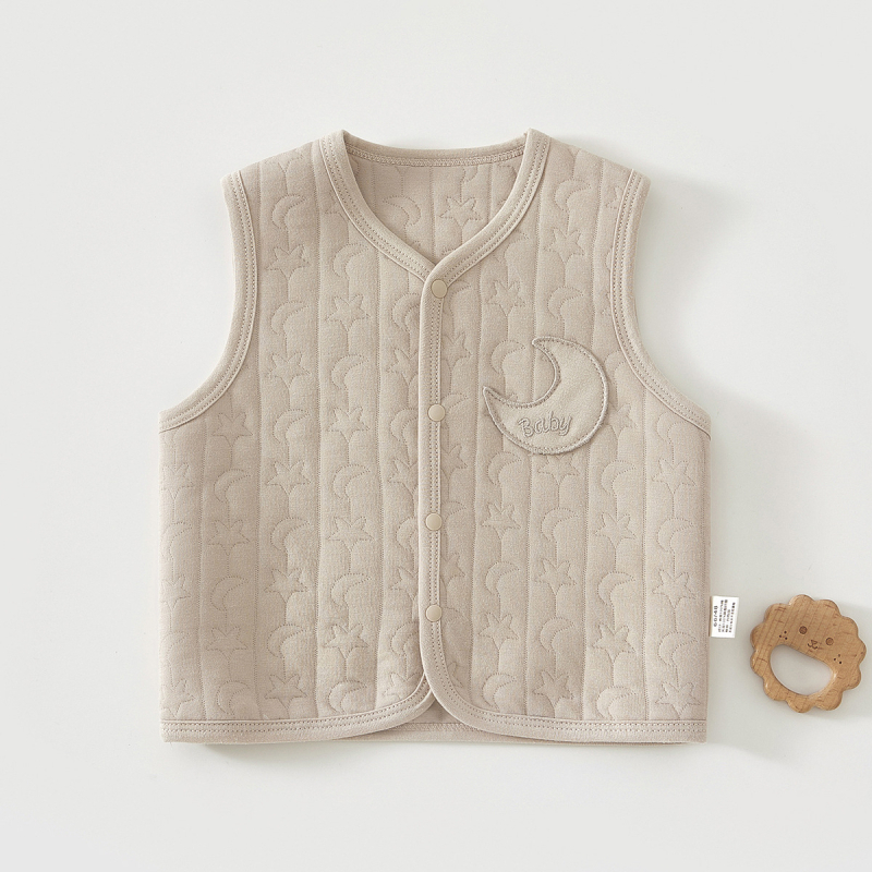 Lastel kvilīt vest 100% puuvillast, polüestervooder ja täidis, unisex, nööpidega ühel real, kevadeks, sügiseks ja talveks