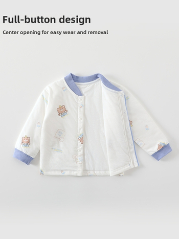 Vaikų medvilnės pūkinių dviejų dalių komplektas rudens-žiemos sezonui, unisex, storintas, Crown Bear atspaudas