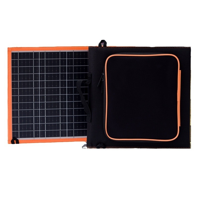 Monokristālisks 30W saules salokāma uzlādes soma, 18V, div USB porti, ūdensizturīga, ārējai lietošanai