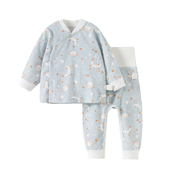 Vaikų medvilninis dviejų dalių apatinių komplektas, apvali kaklo linija, 100% medvilnė, skirtas 1–3 metų vaikams (80–100 cm), pavasaris–ruduo