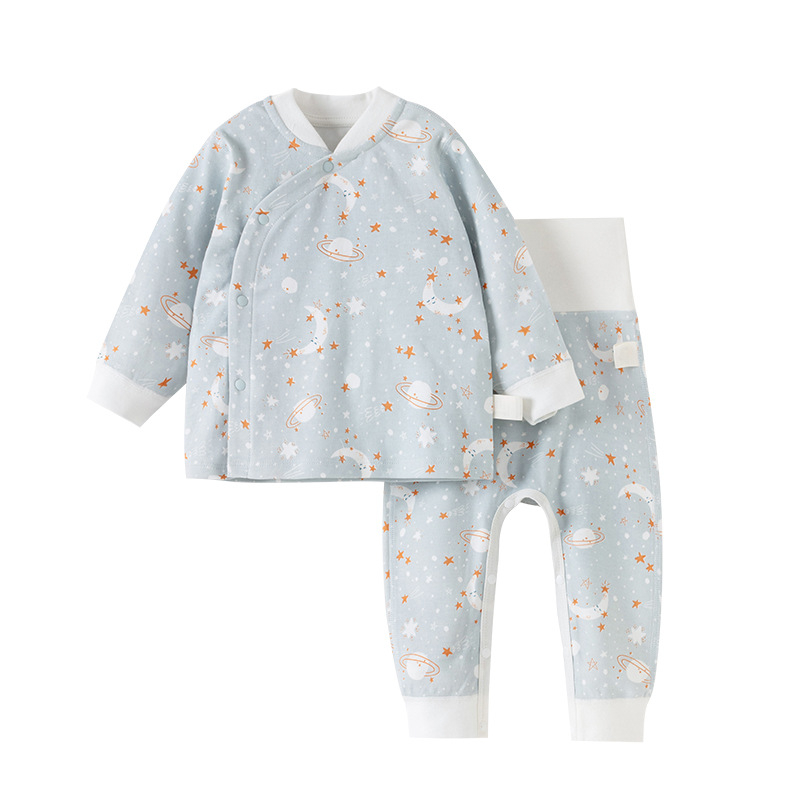 Vaikų medvilninis dviejų dalių apatinių komplektas, apvali kaklo linija, 100% medvilnė, skirtas 1–3 metų vaikams (80–100 cm), pavasaris–ruduo