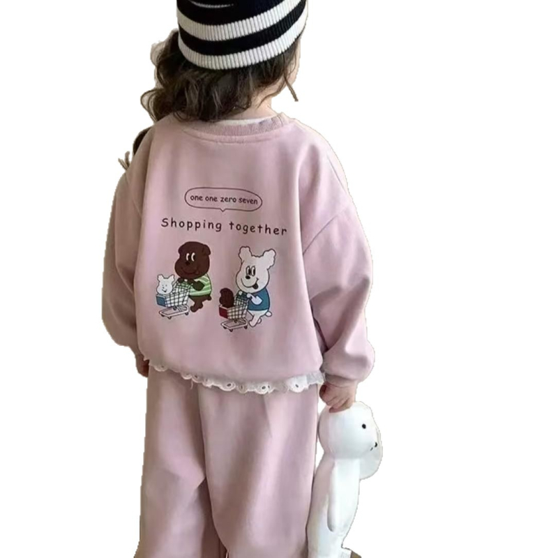 Baru Bear Gyerekeknek két darabos sportos szett, pamut-poliészter keverék (55% pamut, 45% poliészter), 3–8 éveseknek, állat/rajzfilm mintázat