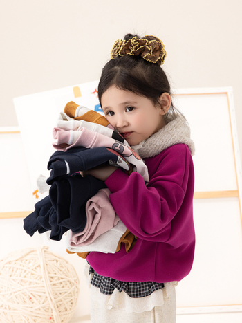 Laste cartoon-trükiga fleece pullover - Korea stiilis, 60% puuvill