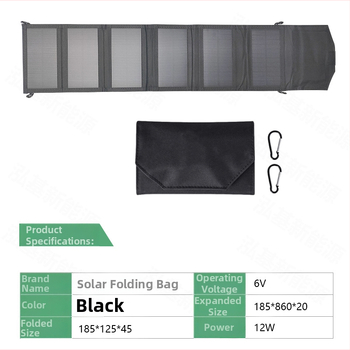 Hongji 12W saliekams saules paneļu komplekts pārnēsājamai ārējai uzlādei un ārkārtas enerģijas uzglabāšanai, paredzēts telefoniem un mazām ierīcēm