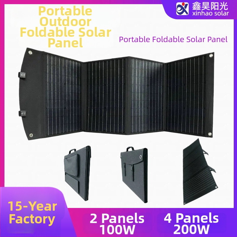 FLEXIBLE SUN Pārvietojams ārējais saules saliekamais panelis kempingam, 100–200W, 18/36V, svars 7 kg