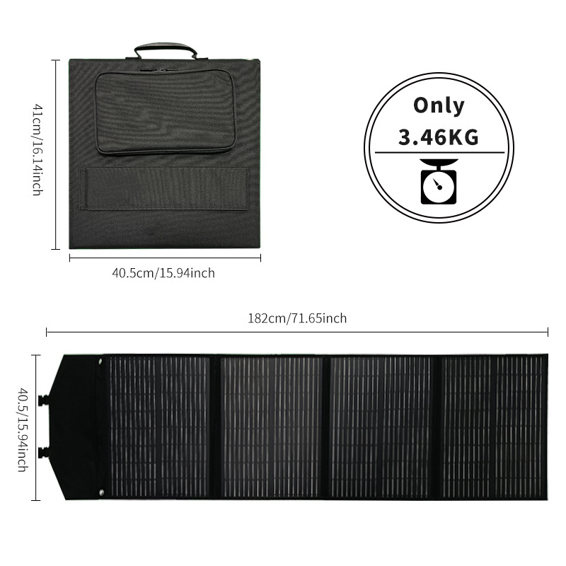 FLEXIBLE SUN Prenosný vonkajší skladací solárny panel pre kemping, 100–200W, 18/36V, 7 kg