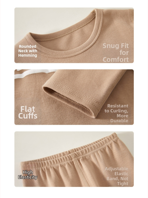 Vaikų šiltas pižamų komplektas, 100% medvilnė, unisex, amžiaus grupė 1-3 metai, ruduo