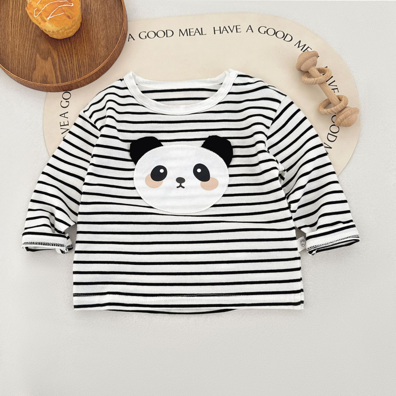 Dječja unisex pamuk majica s dugim rukavima, crtani print, okrugli izrez, prozračna tkanina, za uzrast 1–3 godine