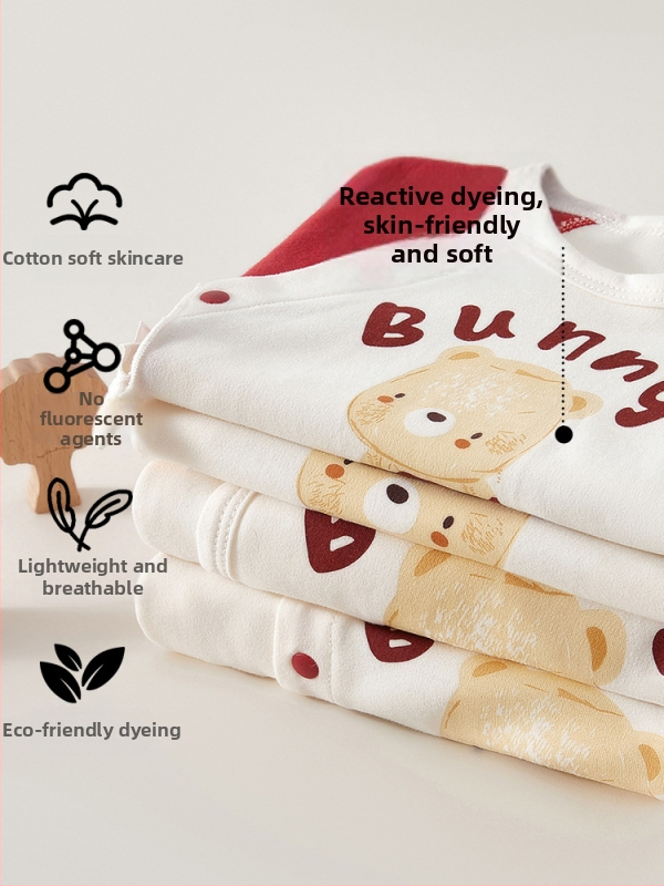 Zīdaiņu kokvilnas garām piedurknēm tops ar apaļu kaklu, 100% kokvilna, mīksta apstrāde audumam