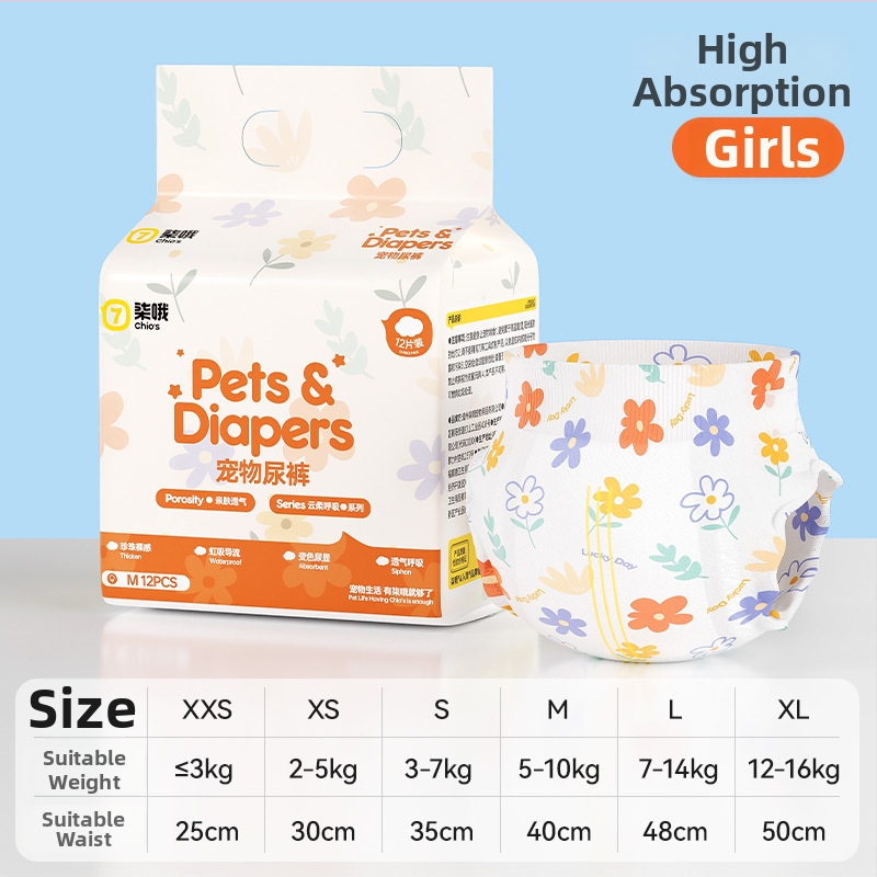 Pantveida suņu vīriešiem autiņi ar absorbējošiem paliktņiem, materiāli: neto audums, polimērs, koksnes celuloze, elpojoša membrāna, Velcro aizdare, 12 gab