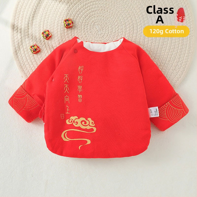 Naujagimių drabužiai kinų stiliumi žiemai, 100% medvilnė, apvali kaklo linija, be gobtuvo, švelnus audinys