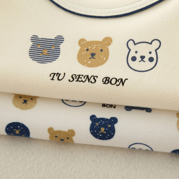 Berniukų ilgomis rankovėmis marškinėliai su meškos animaciniu motyvu, 95% medvilnė, apvalus kaklas, amžius 3–8 metai (100–140 cm)