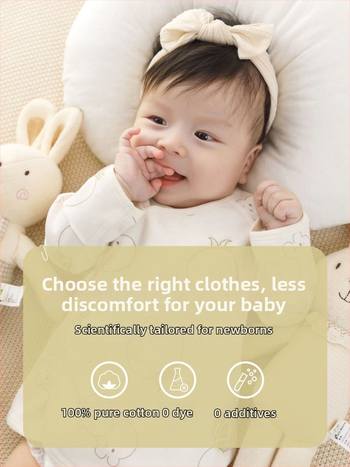 Naujagimio medvilnės marškinėliai su apvaliu kaklu - 100% medvilnė, šlifuotas audinys, keturi sezonai, be gobtuvo, tinkami naujagimiams