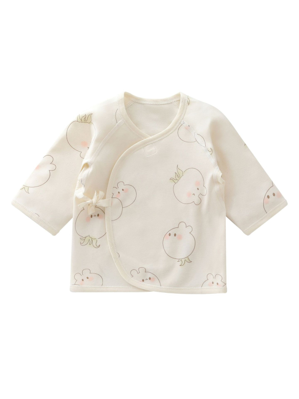 Naujagimio medvilnės marškinėliai su apvaliu kaklu - 100% medvilnė, šlifuotas audinys, keturi sezonai, be gobtuvo, tinkami naujagimiams