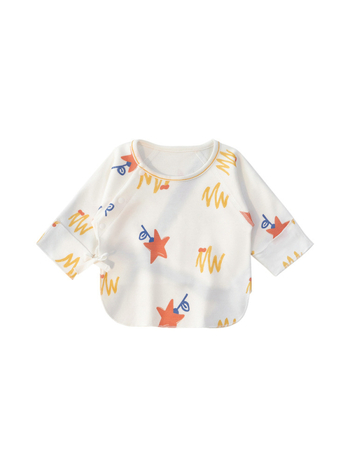 Naujagimio medvilninis marškinėliai su apvaliu kaklu | 100% medvilnė, unisex, 0-12 mėnesių, visiems metų laikams