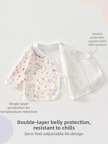 Naujagimio medvilninis topas su apvalia kakle, be gobtuvo, 100% medvilnė, Saugos klasė A, amžius 0–12 mėnesių, švelnus apdailos