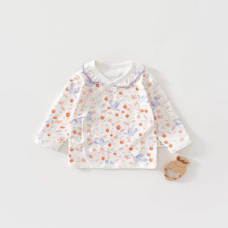 Naujagimio medvilninis topas su apvalia kakle, be gobtuvo, 100% medvilnė, Saugos klasė A, amžius 0–12 mėnesių, švelnus apdailos