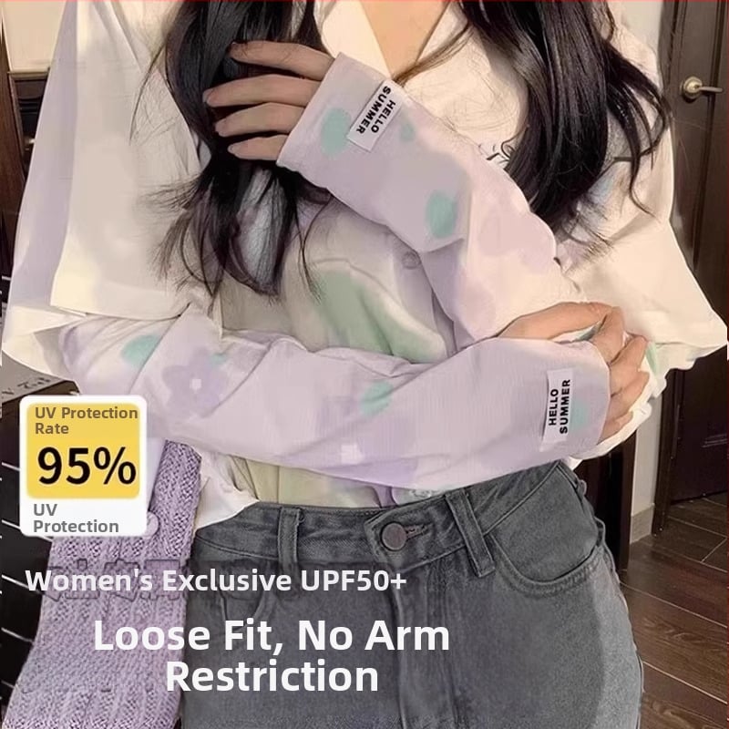 Manșete UV-protectoare din mătase de gheață pentru ciclism și condus, lungi, respirabile, de vară