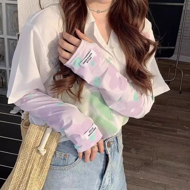 Manșete UV-protectoare din mătase de gheață pentru ciclism și condus, lungi, respirabile, de vară