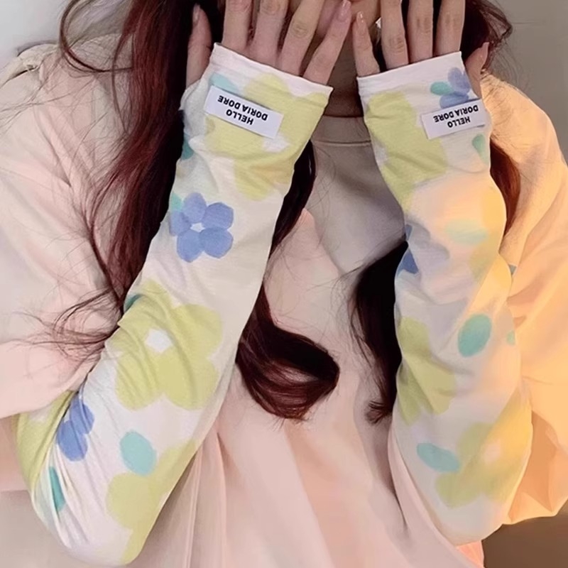 Manșete UV-protectoare din mătase de gheață pentru ciclism și condus, lungi, respirabile, de vară