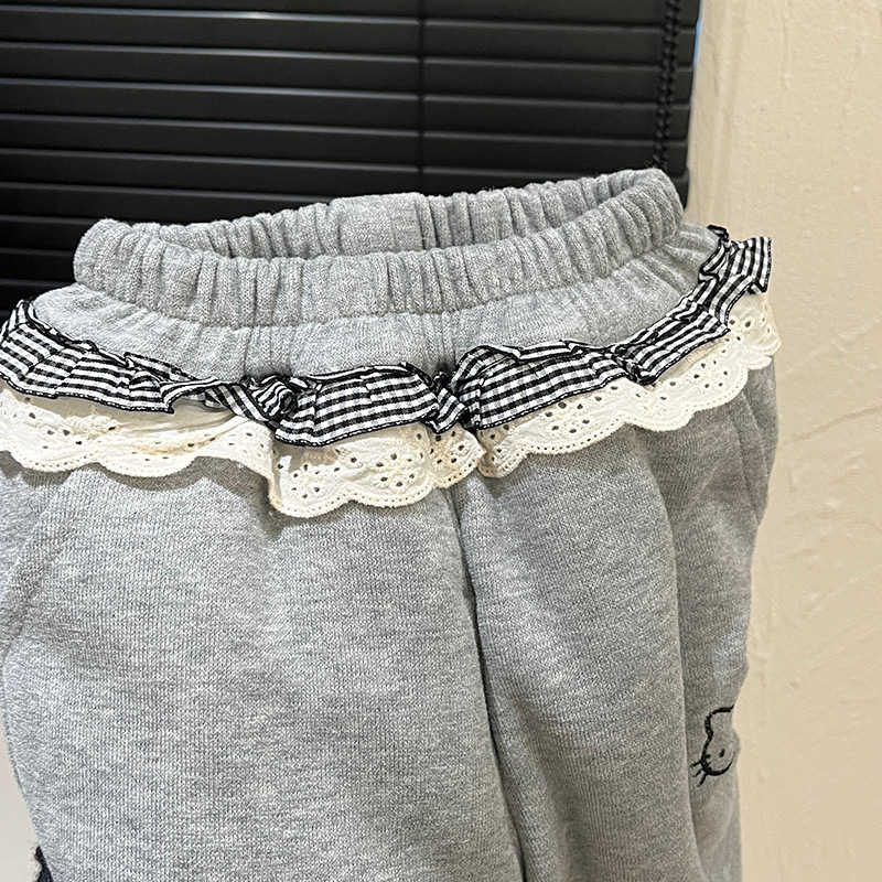 Dječje duge hlače za jesen-zimu s trostrukom pamučnom podlogom, 94% poliester + spandex, casual stil, uzrast 3–8 godina