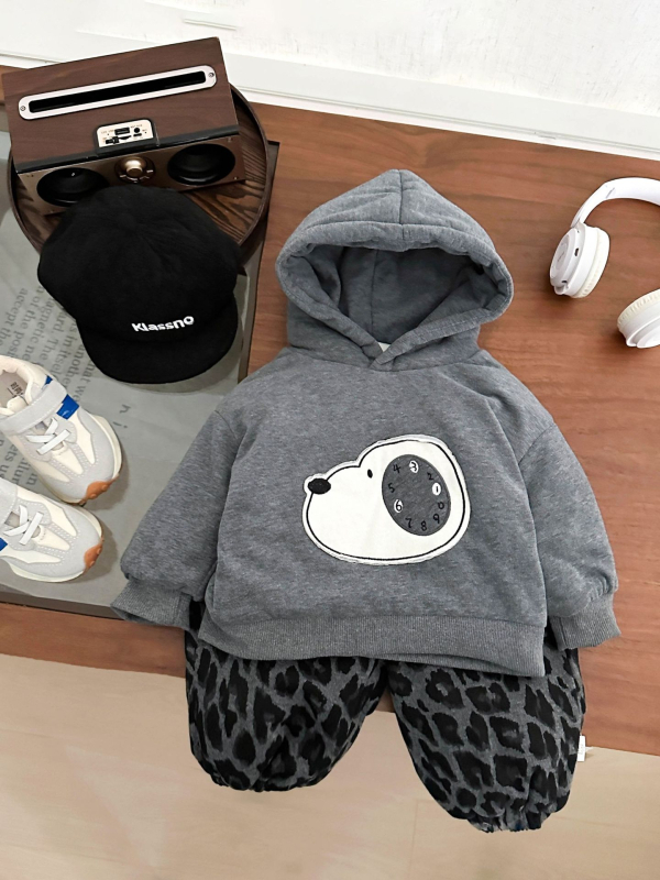 Dječje hlače s leopard uzorkom, podstavljene fleeceom, tople za gležnjeve, unisex