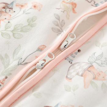 Sac de dormit pentru copii și sugari, umplutură din bumbac gol; exterior și căptușeală 95% bumbac; subțire; model cartoon; antibacterian