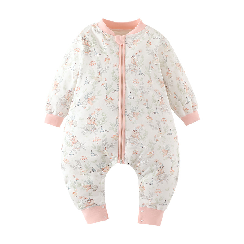 Sac de dormit pentru copii și sugari, umplutură din bumbac gol; exterior și căptușeală 95% bumbac; subțire; model cartoon; antibacterian