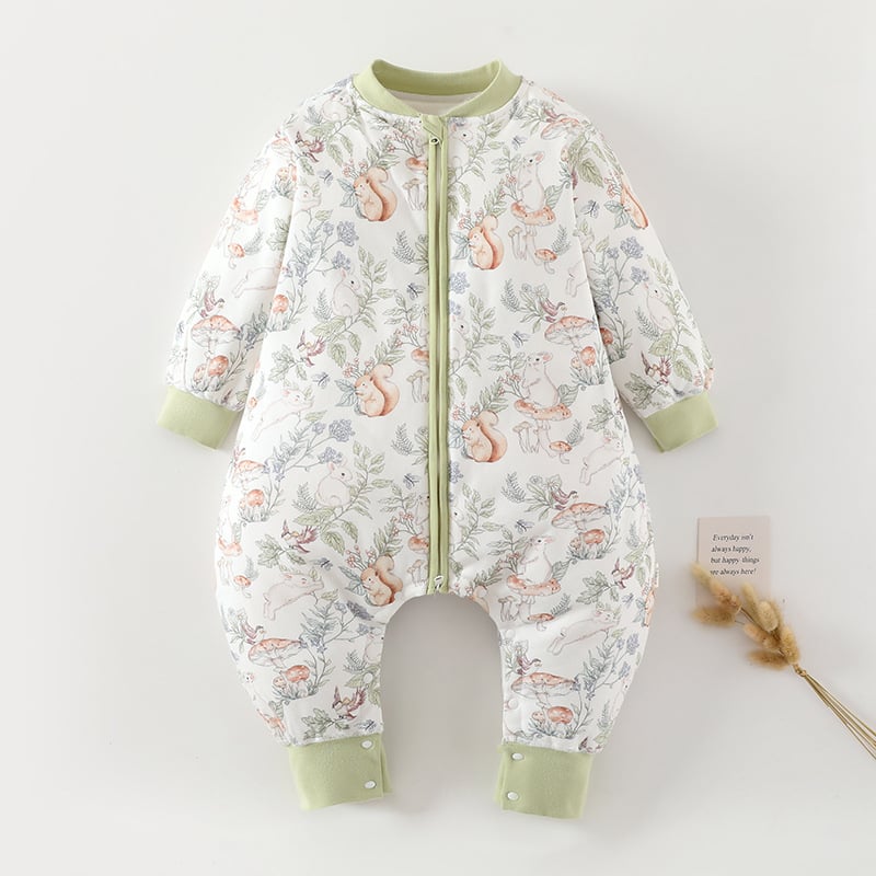 Sac de dormit pentru copii și sugari, umplutură din bumbac gol; exterior și căptușeală 95% bumbac; subțire; model cartoon; antibacterian