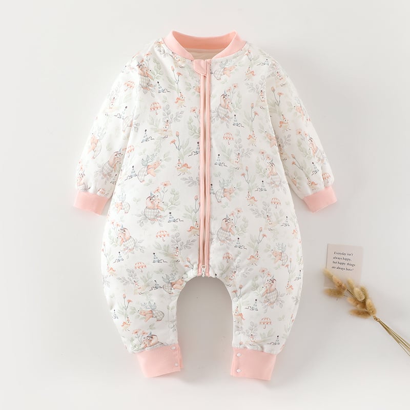 Sac de dormit pentru copii și sugari, umplutură din bumbac gol; exterior și căptușeală 95% bumbac; subțire; model cartoon; antibacterian